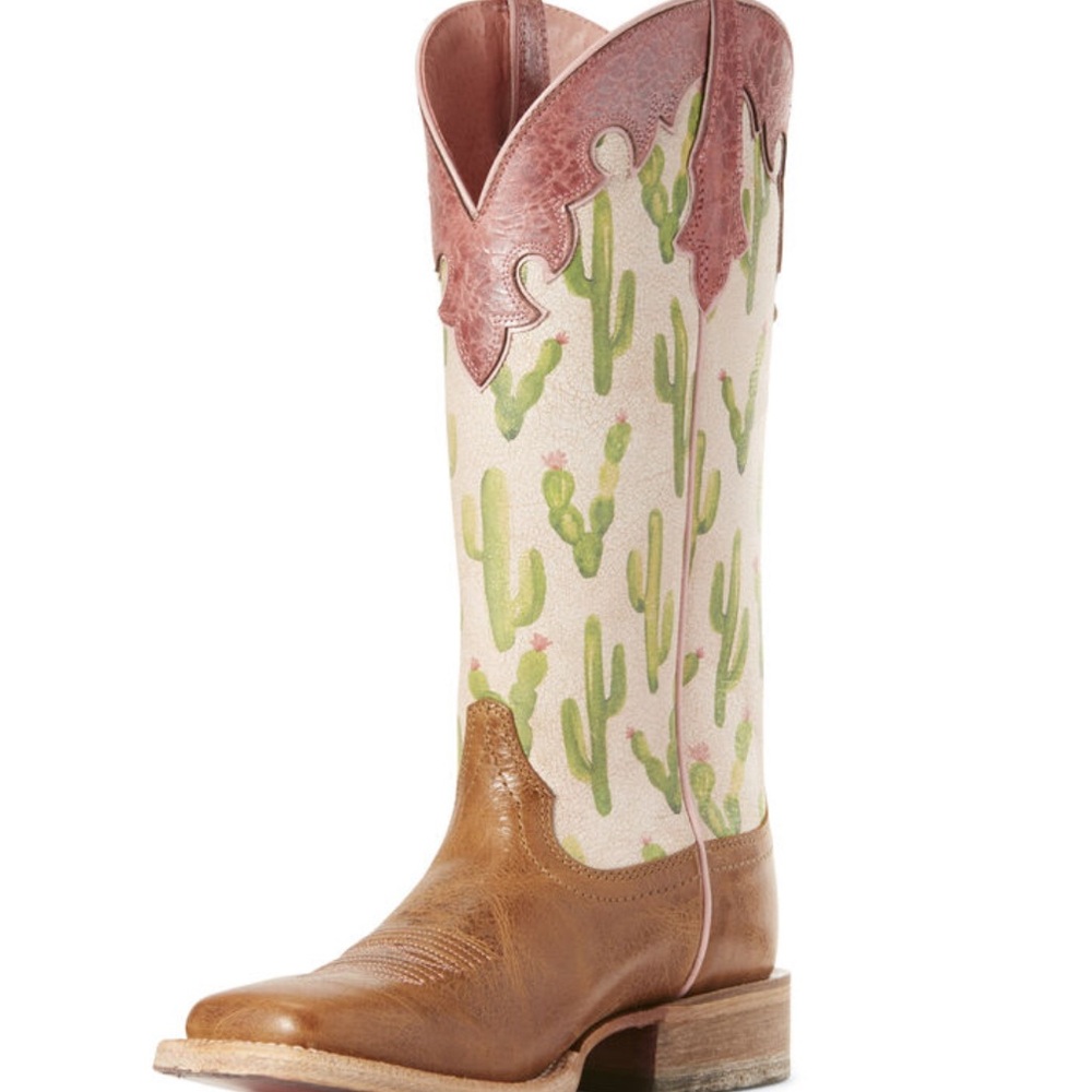 Ariat Fonda Cactus Pattern Western Boots Size 7.5